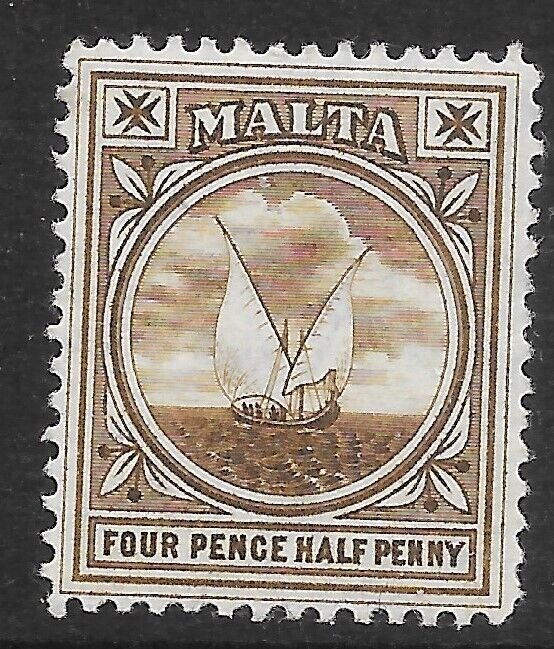 MALTA SG57 1905 4½d BROWN MNH