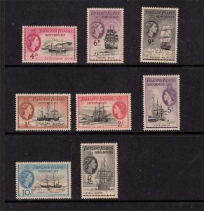 Falkland Islands Dependency 1954 Sc 1L25-IL29 and 1L31-33 MNH