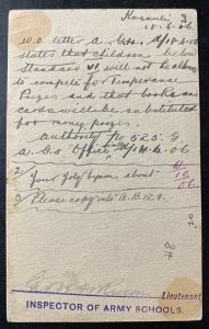 1906 Kasauli India Postcard Stationery OHMS Cover To Chakrata Army Schools