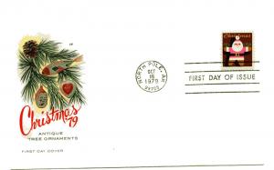 1800 Christmas 1979, Santa, Farnam, HF,  FDC