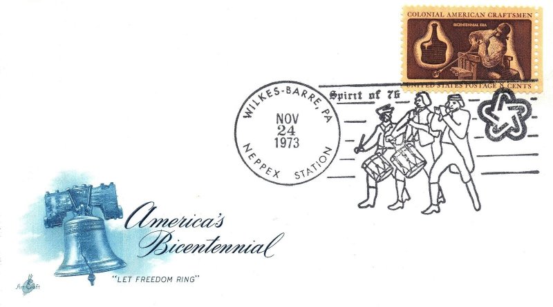 US SPECIAL EVENT CACHET COVER SPIRIT OF '76 AMERICAN BICENTENNIAL WILKES-BARRE