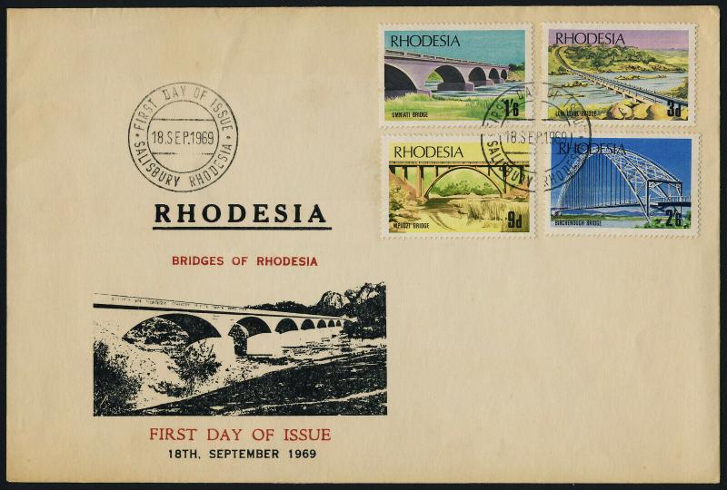 Rhodesia 271-4 on FDC - Bridges