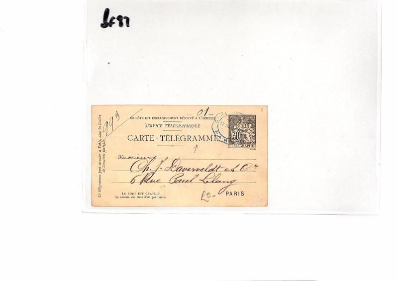 FRANCE TELEGRAPHS Stationery Card Paris *Carte Telegramme* Telegram 1935 BF87