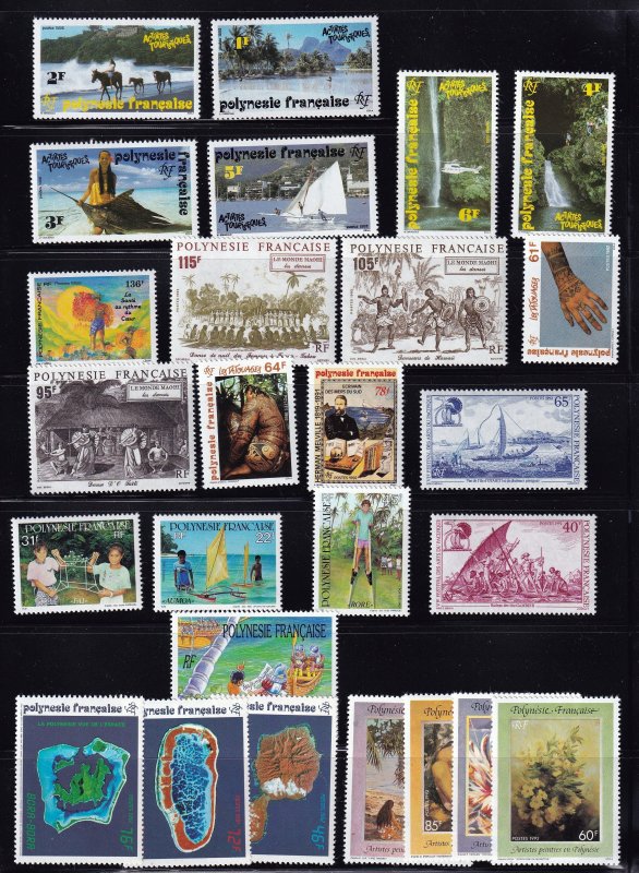 French Polynesia 1991  - MNH Group of 24 Stamps