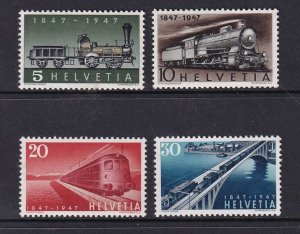 Switzerland   #308-311  MNH 1947 centenary first Swiss railroad