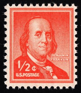 US 1030 MNH F/VF 1/2 Cent Benjamin Franklin