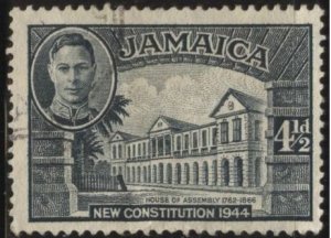 Jamaica 132a (used) 4½p House of Assembly, sl black (1946)