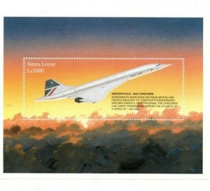 Sierra Leone 1997 - Concorde, Aviation, Planes - Souvenir Sheet - Sc 2081 - MNH