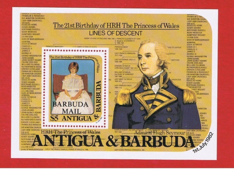 Barbuda #547  MNH OG  Souvenir sheet overprint    Free S/H