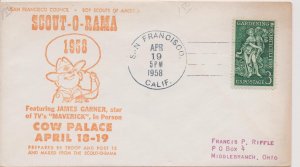 Scout Cachets #1021 – Cow Palace Scout-O-Rama 1958 – Levi 58-17