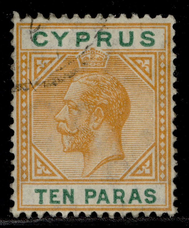 CYPRUS QV SG74a, 10pa orange & green, FINE USED.