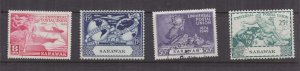 SARAWAK, 1949 UPU set of 4, used..