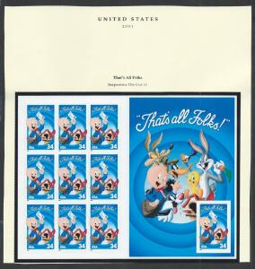 UNITED STATES SC# 3534 VF MNH 2001 Pane/10