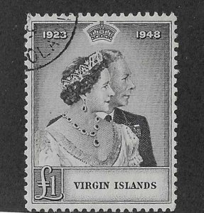 Virgin Islands Sc #91  1 pound Silver Wedding used VF