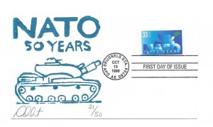 3354 50th Anniversary of NATO,  David Curtis, FDC