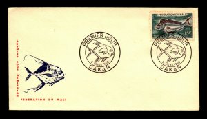 Mali 1960 85f Fish Issue FDC - L11530