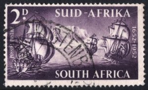 South Africa SC#117 2d 3 Ships: Reijger, Drommedaris, Goede Hoo (1952) Used