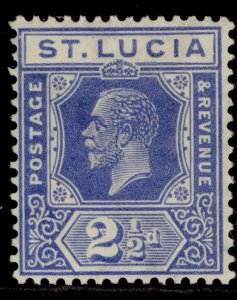 ST. LUCIA GV SG96, 2½d bright blue, M MINT.