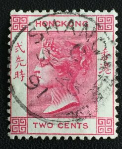 HONG KONG 1882-96 QV 2c Fine Used SHANGHAI CDS wmk CA SG#Z795a HK3760