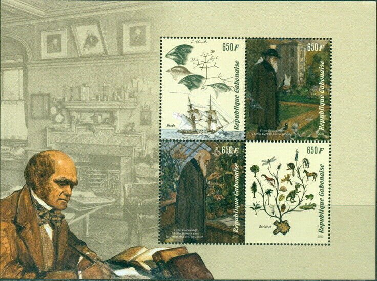 CHARLES DARWIN 210TH ANNIVERSARY SCIENCE EVOLUTION BIRDS SHIPS MNH STAMP SET