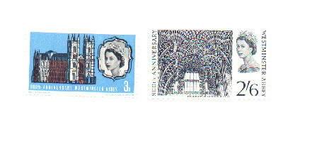 Great Britain 1966 Sc 452-3 Westminster Abbey MNH