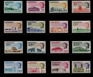 Antigua #167-182 QEII Definitive Set MNH