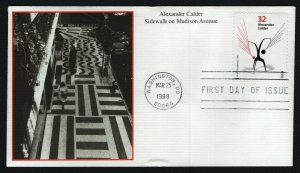 #3202 32c Alexander Calder, Mystic FDC **ANY 5=FREE SHIPPING**