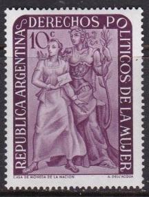 1951 Argentina Scott 598 women's suffrage garnted MNH