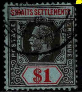 Straits Settlements Scott 199 Used KGV clipped corner