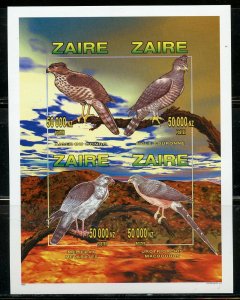 ZAIRE SCOTT # 1453  BIRDS  IMPERF  SHEET OF FOUR  MINT NEVER HINGED 