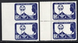 Thematic stamps PHILIPPINES 1957 GIRL GUIDES sg.798/a pair of both mint