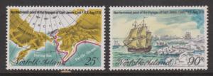 Norfolk Island 1978 Voyages of Captain Cook Sc#235-236 MNH