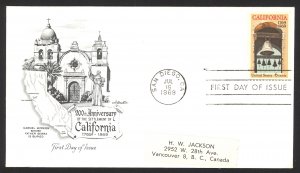 USA Sc# 1373   (Artmaster) FDC single (a) (San Diego, CA) 1969 7.16 California