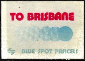 Vintage Australia New South Wales Railway Label Blue Spot Parcels To Brisbane