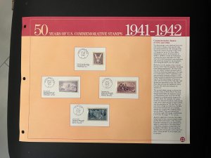 1941-1942 50 YEARS OF U.S. COMMEMORATIVE STAMP Albums Panel of stamps