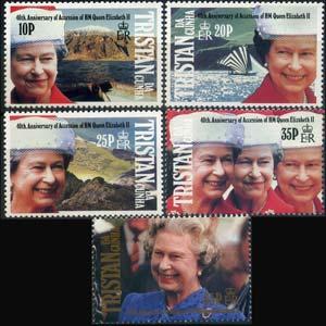 TRISTAN DA CUNHA 1992 - Scott# 508-12 Birthday Set of 5 NH