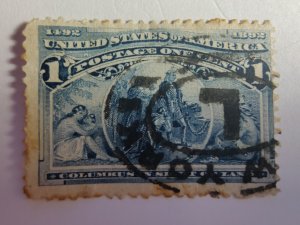 SCOTT #230 ONE CENT USED COLUMBIAN AFFORDABLE SOUND STAMP