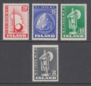 Iceland Sc 213-216 MNH. 1939 New York World's Fair, complete set, fresh, bright