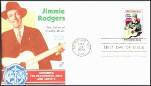 OAS-CNY 4864 FDC SCOTT 1755 – 1978 13c Performing Arts Jimmie Rodgers