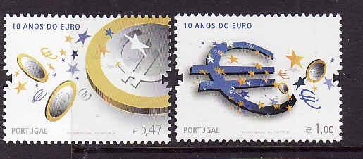 Portugal-Sc#3080-1-unused NH set-Creation of the Euro-2009