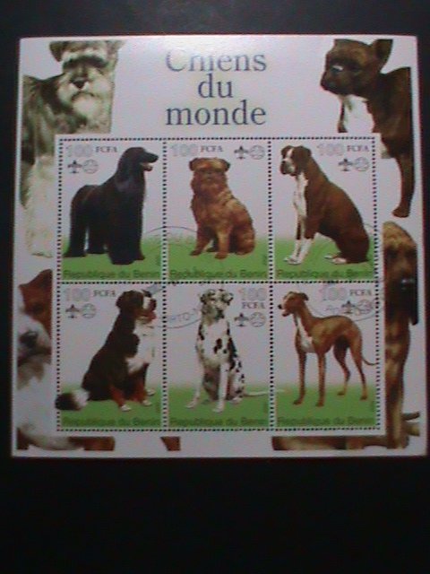 BENIN-STAMP-2002 FAMOUS DOGS CTO- MNH STAMP SHEET RARE