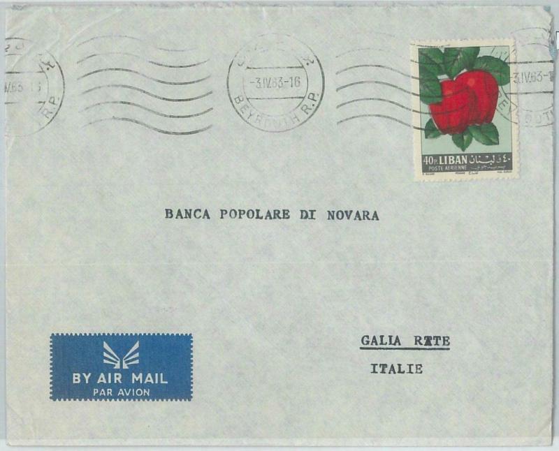 74937 - LEBANON - POSTAL HISTORY - AIRMAIL COVER to  ITALY   1963