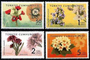 2021 Turkey Flowers (4) (Scott NA) MNH