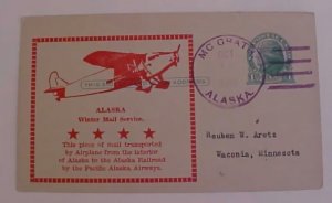 US   ALASKA EMERGENCY FLIGHT  McGRATH 1934 OCT 12 B/S WACONIA NOV 26