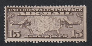 United States # C8, Map of U.S. & 2 Airplanes, Mint NH1/2 Cat.