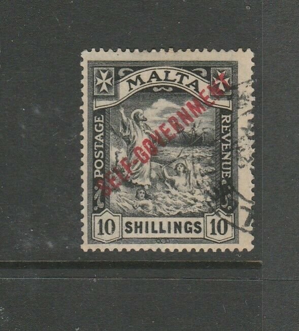 Malta 1922 Self Govt Script CA 10/- FU SG 121