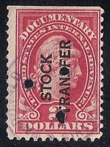 RD13 2 Dollars 1917-33 Series Stock Transfer Stamp used F