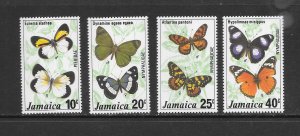 JAMAICA #423-6 BUTTERFLIES MNH