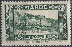 French Morocco 163A (mh) 80c valley of Draa River, dk grn (perf. 13) (1942)