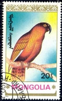 Bird, Parrot, Mongolia stamp SC#1896 used